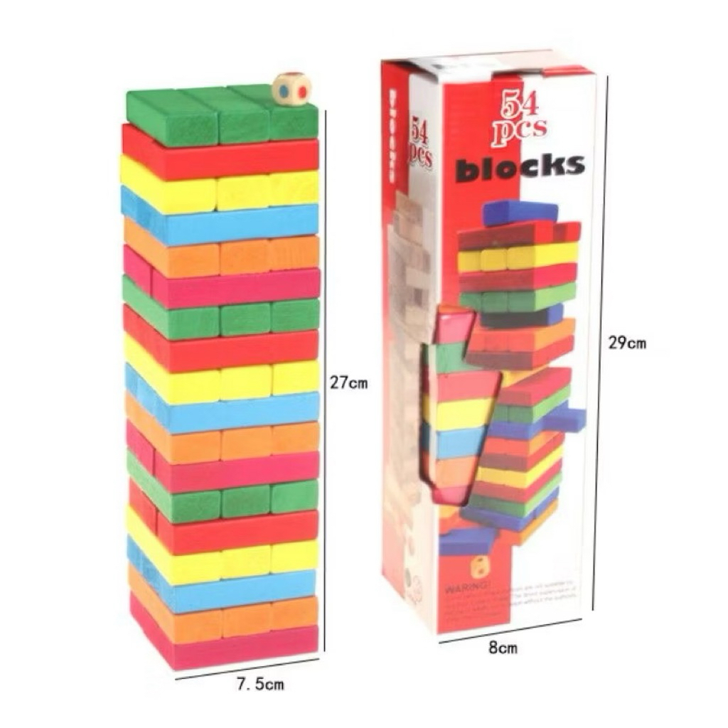Balok Kayu Warna Warni Rainbow Uno Wooden Stacko Wood Stako Permainan Bersama Mainan Edukatif Blok B
