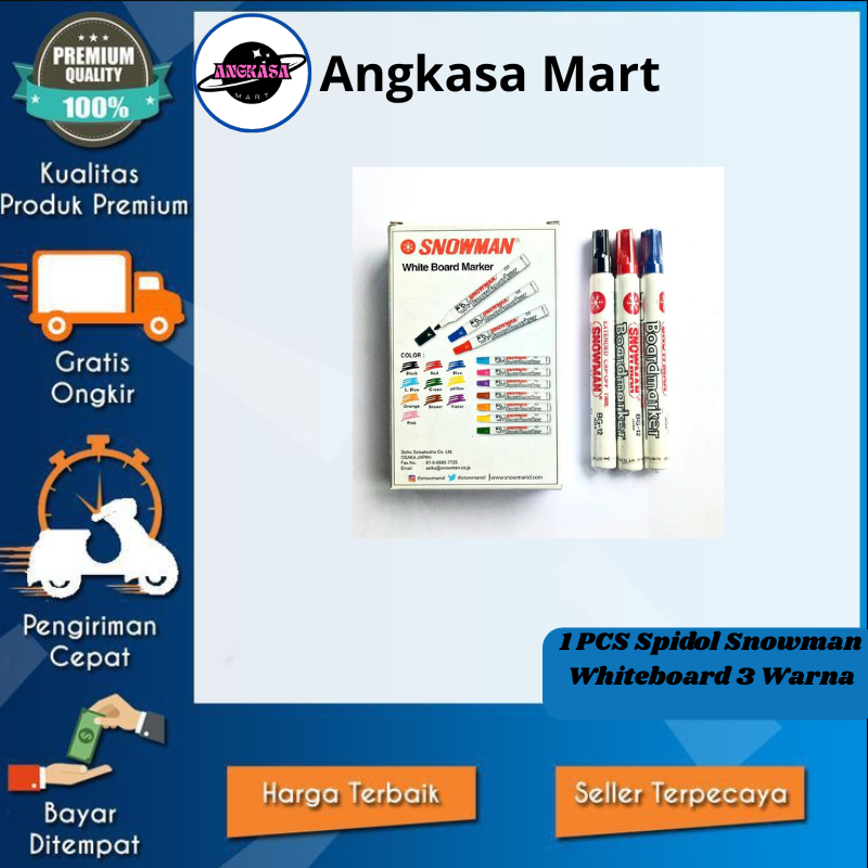 Spidol Snowman Whiteboard 3 Warna