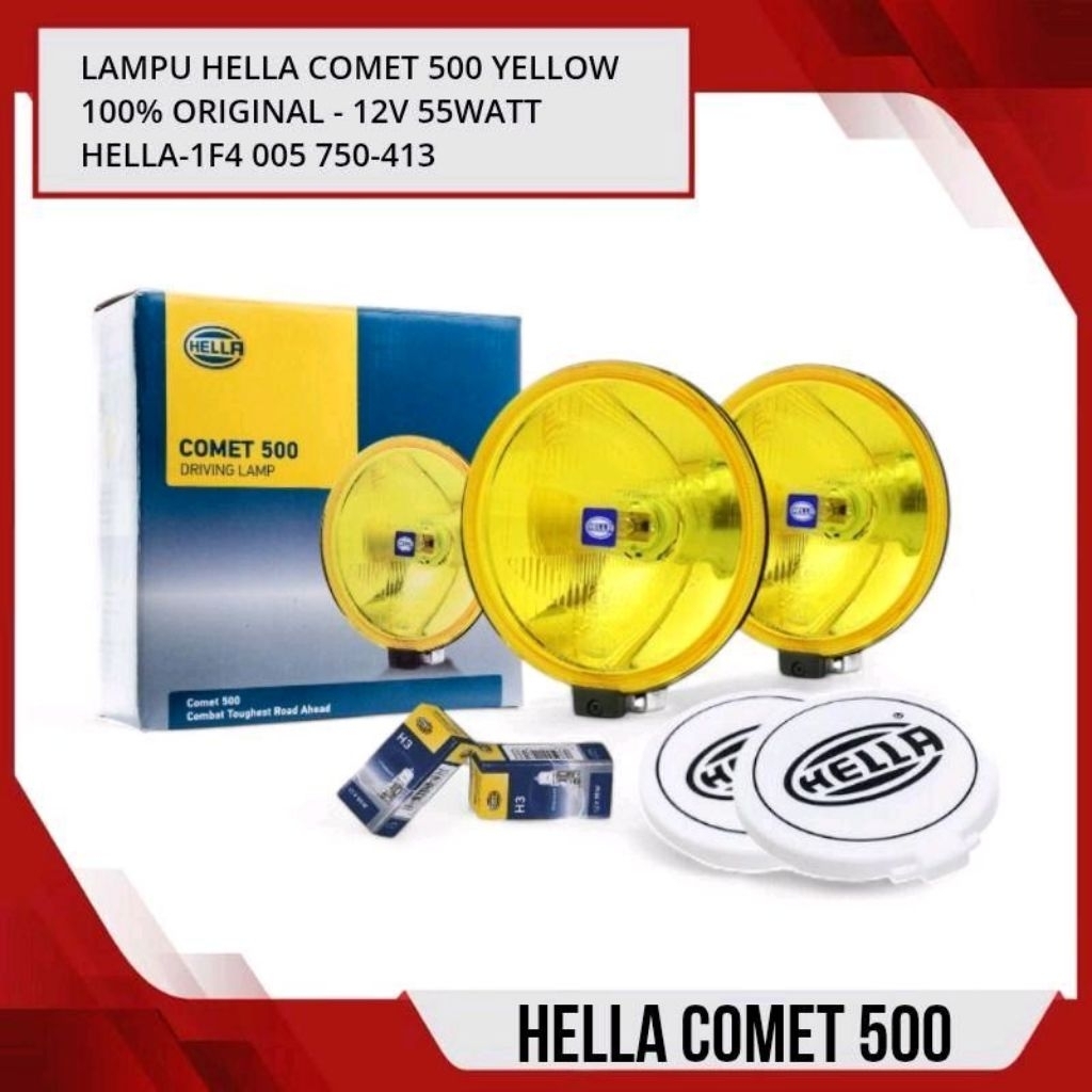 Lampu Hella Comet 500 Yellow Original - Lampu Tembak Hella Comet 500 Kuning - Lampu Sorot Hella Come