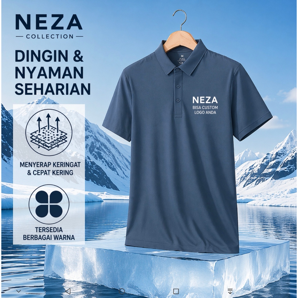 Kaos polo kerah pria dryfit polos custom sablon dtf BORDIR seragam  seamles tanpa jahitan ice silk u
