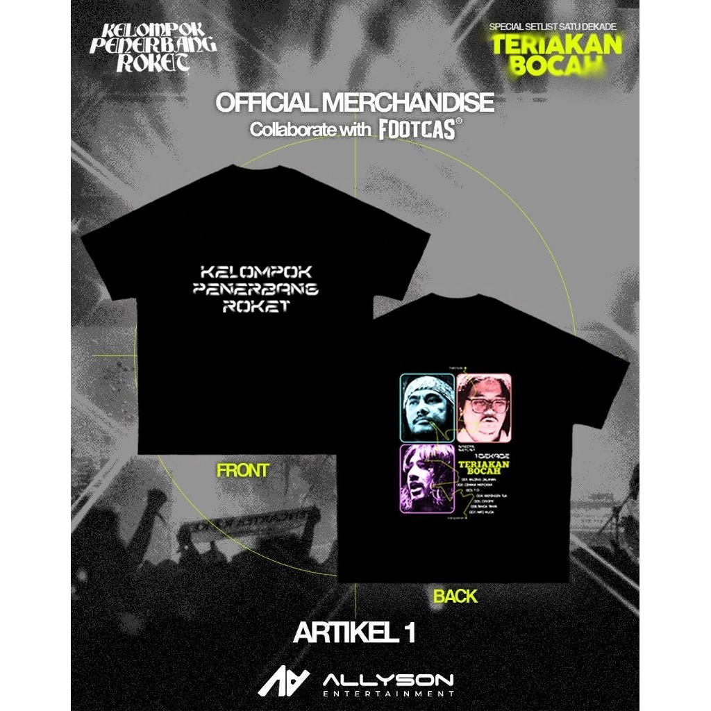Official Merch Kelompok Penerbang Roket x Footcas Spesial Setlist 1 Dekade Teriakan Bocah