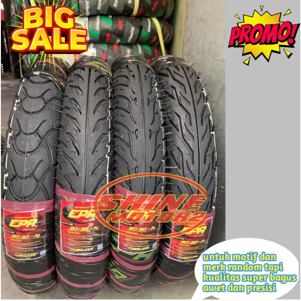Ban Motor Tubles Matic BEAT VARIO SPACY MIO XEON X-RIDE Ukuran 80/90 & 90/90 Ring 14 MERK
