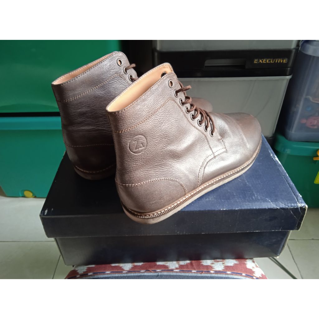 SEPATU PRIA KULIT SIZE 41 Original Brand Casual Semi Formal Chukka Boots Brown Cokelat Leather Prelo