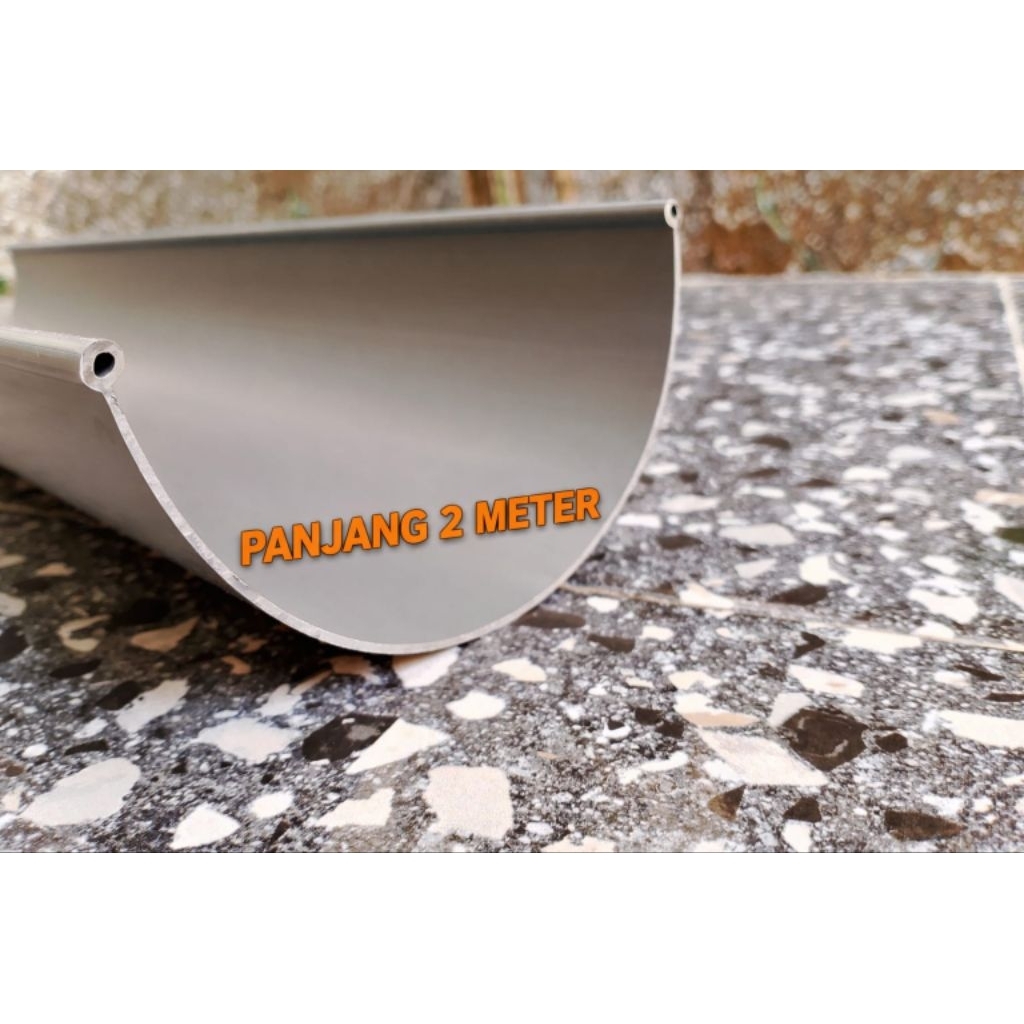 TALANG AIR PVC OVAL 6 INCH AQUALON PANJANG 2 METER / TALANG AIR PVC SETENGAH LINGKARAN PUTIH - AQUAL