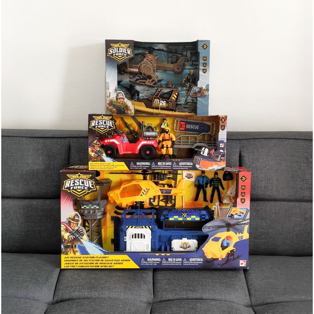 CHAP MEI Rescue Force Strategic Sea & Air Patrol,  Quick Rescue Squad Playset, Air Rescue Station Pl