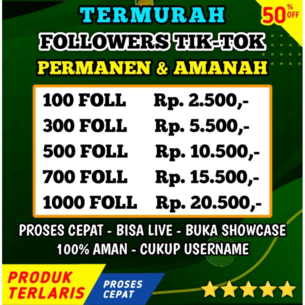 Followers TikTok Termurah Garansi Permanen