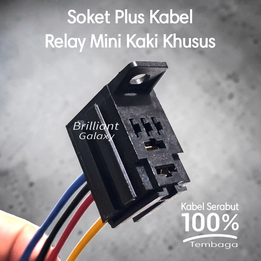Soket Rumah Relay Mini Ac / Universal Mobil - Soket + Kabel (Tanpa Relay)