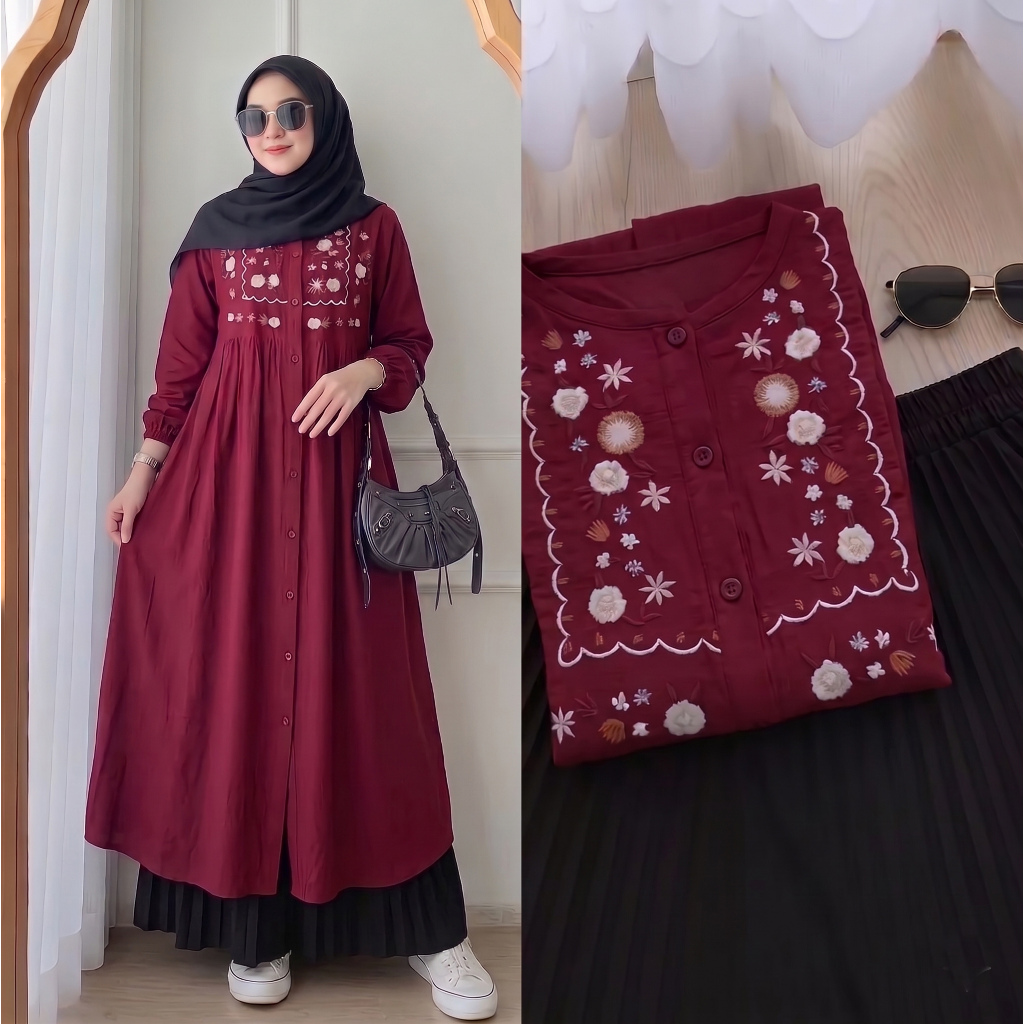 Mahalini setrok tunik -  setelan rok tunik bordir premium
