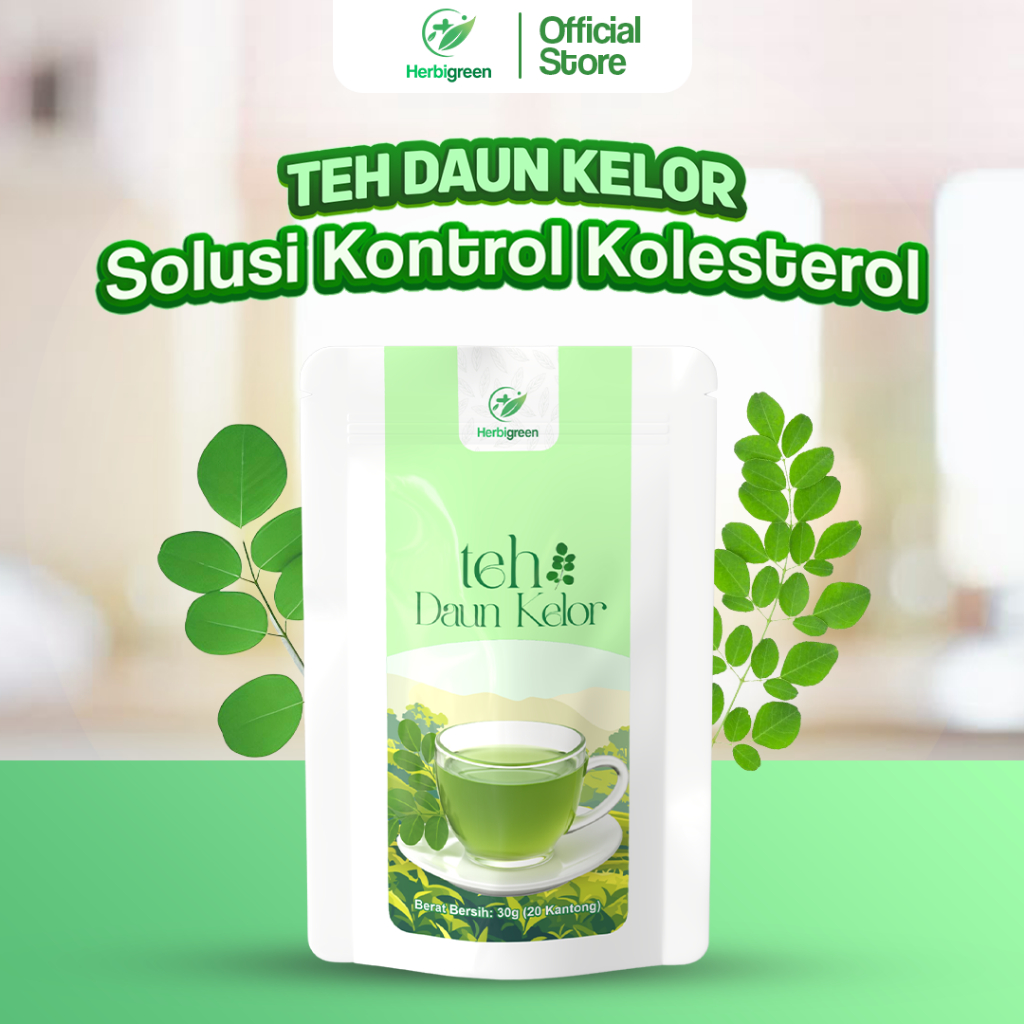 Herbigreen teh daun kelor, teh kelor, teh kelor herbal, teh daun kelor asli, teh kelor organik, teh 