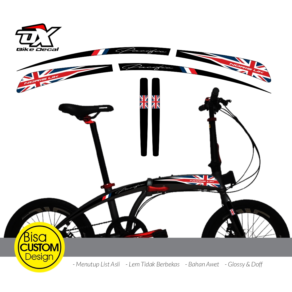 Stiker sepeda lipat pacific noris seri flag 11