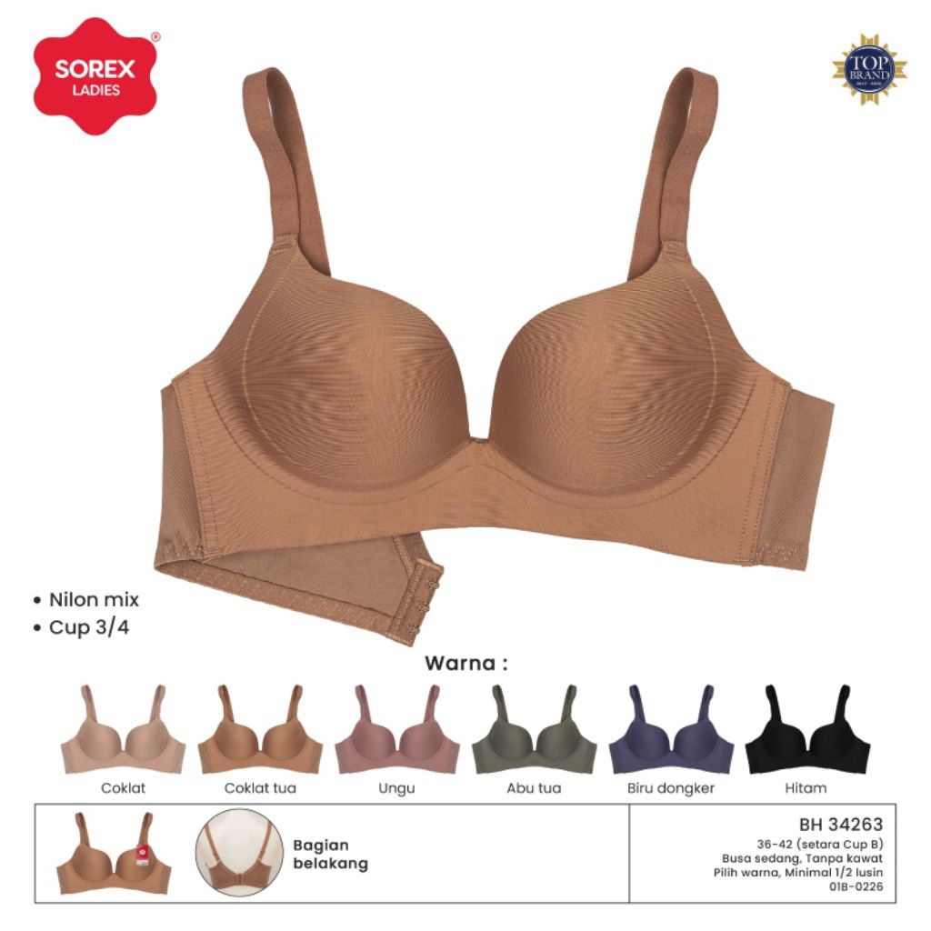 Bh Sorex 34263 Cup 3/4 cup B kait 3 busa sedang dan tanpa kawat