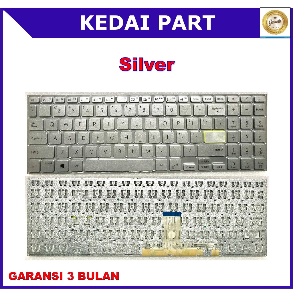 Keyboard Asus Vivobook E510 E510M E510MA L510 L510M L510MA L520M Silver