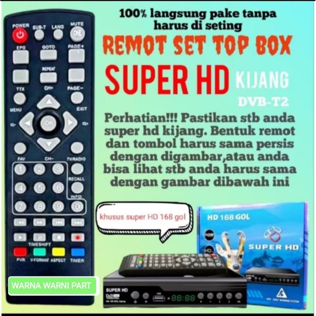 Remote stb super HD 168 Gol kijang