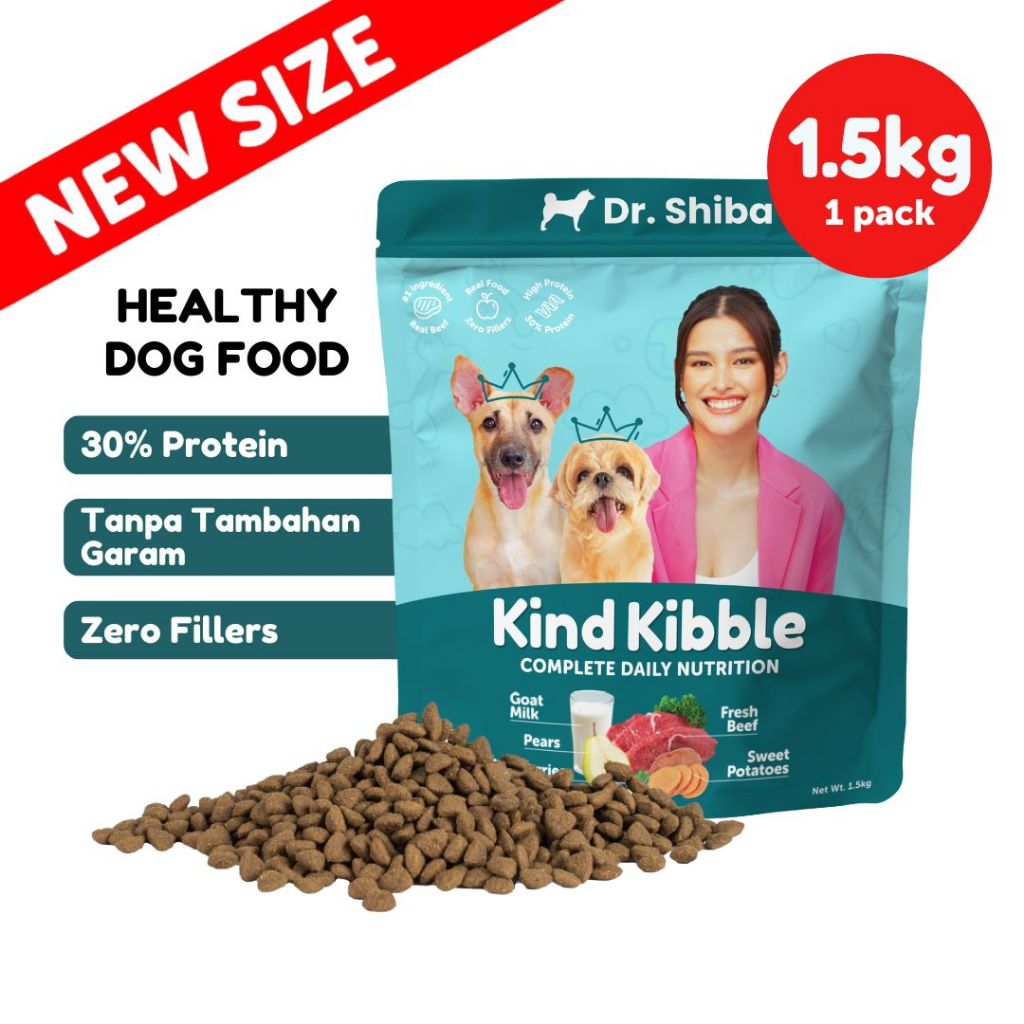 Dr. Shiba's Kind Kibble | Makanan Anjing Tinggi Protein - Tanpa Garam, Daging Sapi Asli – Nutrisi Le
