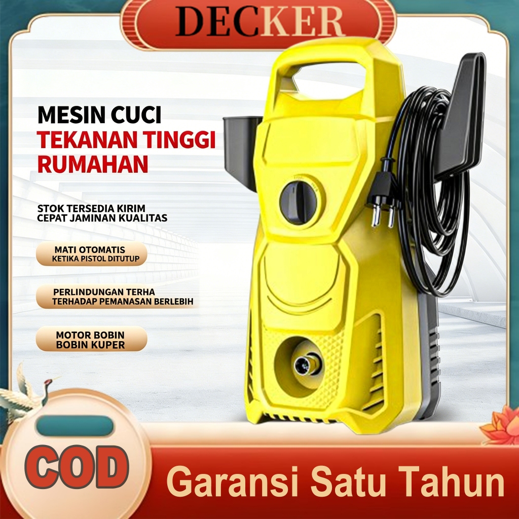 DECKER Jet Cleaner 220V Mesin Cuci Mobil Dan Motor 850W Mobil Alat Cuci Motor Dan Mobil Portable