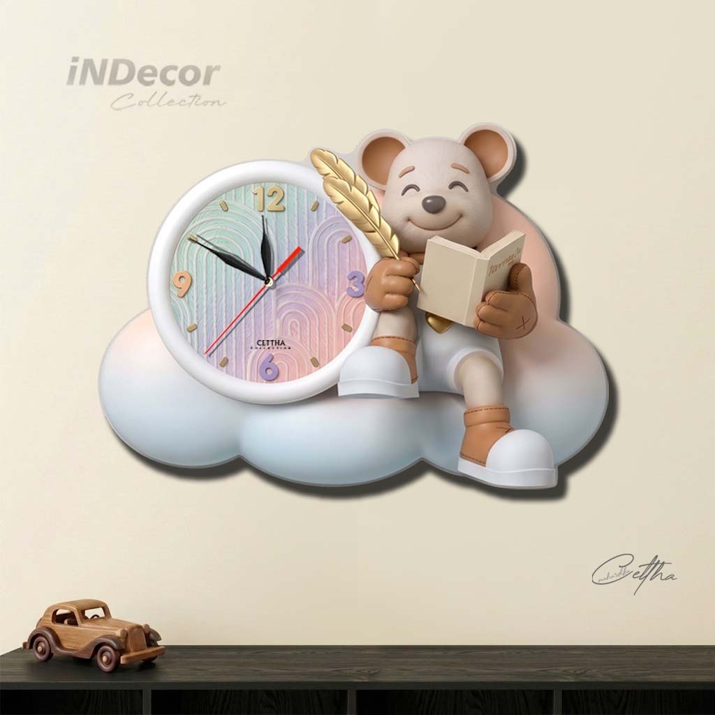 Jam Dinding beruang Lucu Dekorasi Ruang Tamu Jam Dinding Mode Sederhana Jam Dinding Kartun