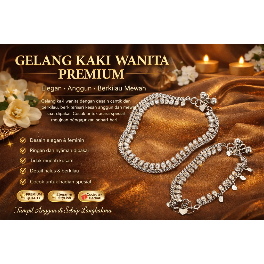 Gelang Kaki Wanita – Anklet Etnik India – Aksesoris Cantik & Elegan