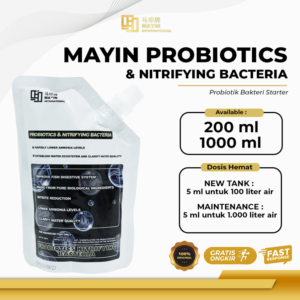 Mayin Probiotic & Nitrifying Probiotik Bakteri Starter Penjernih Air Aquarium Ikan
