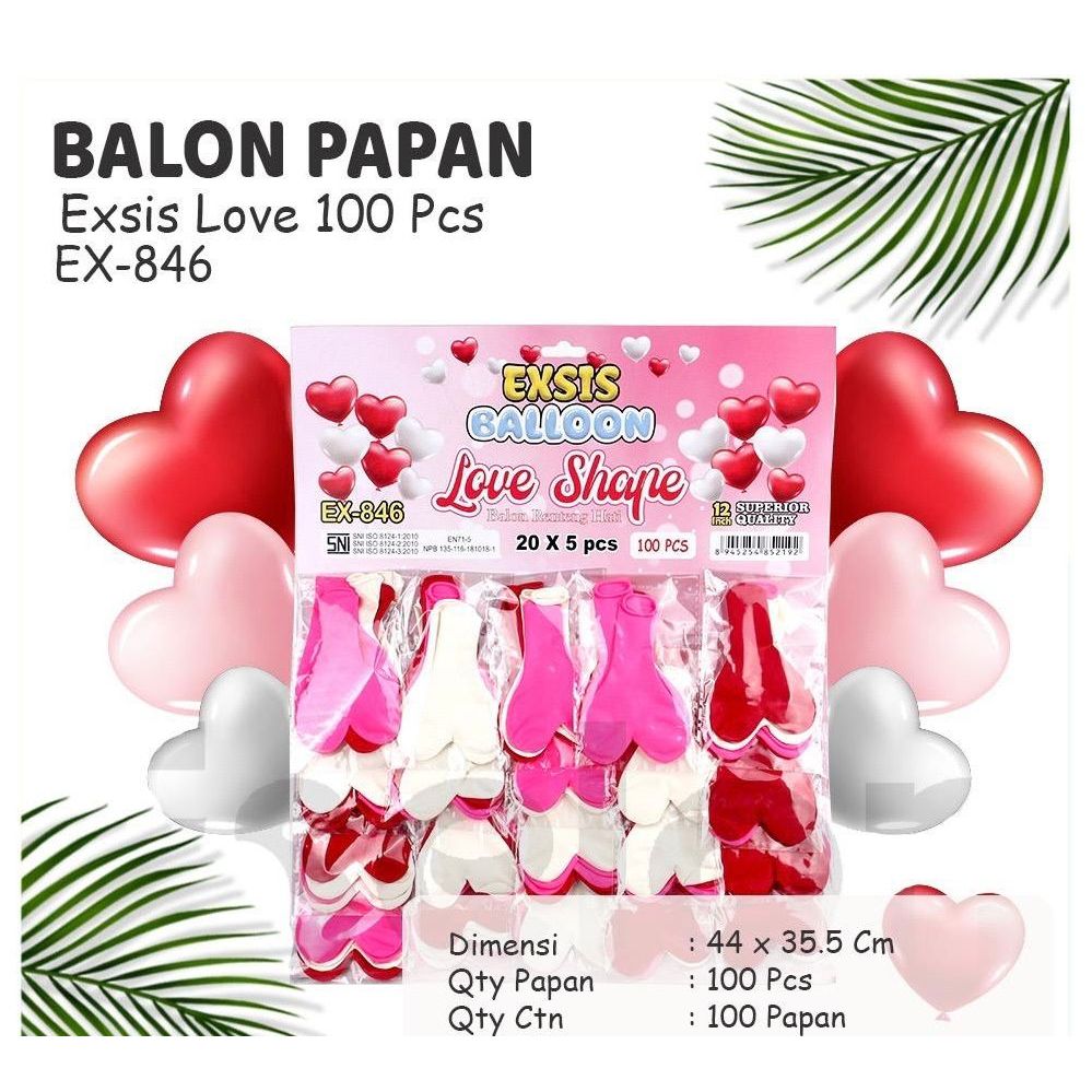 Balon Latex Hati Per Renteng / Balon Latex Love  / Balon Latex wedding Ultah / Balon Renteng Bentuk 