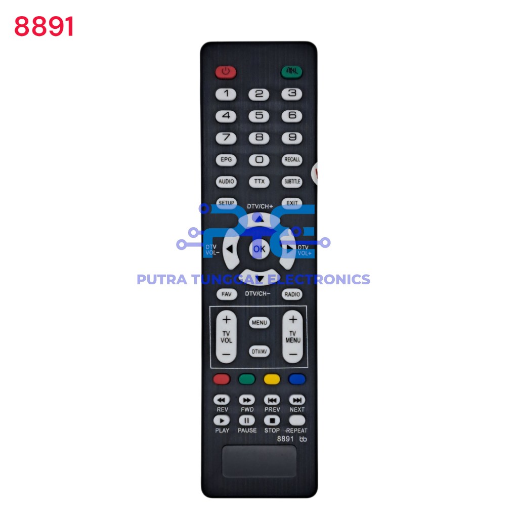 Remot Remote Mesin Tv Tabung DIGITAL 8891 AOYAMA WCOM RAYDEN WANSONIC