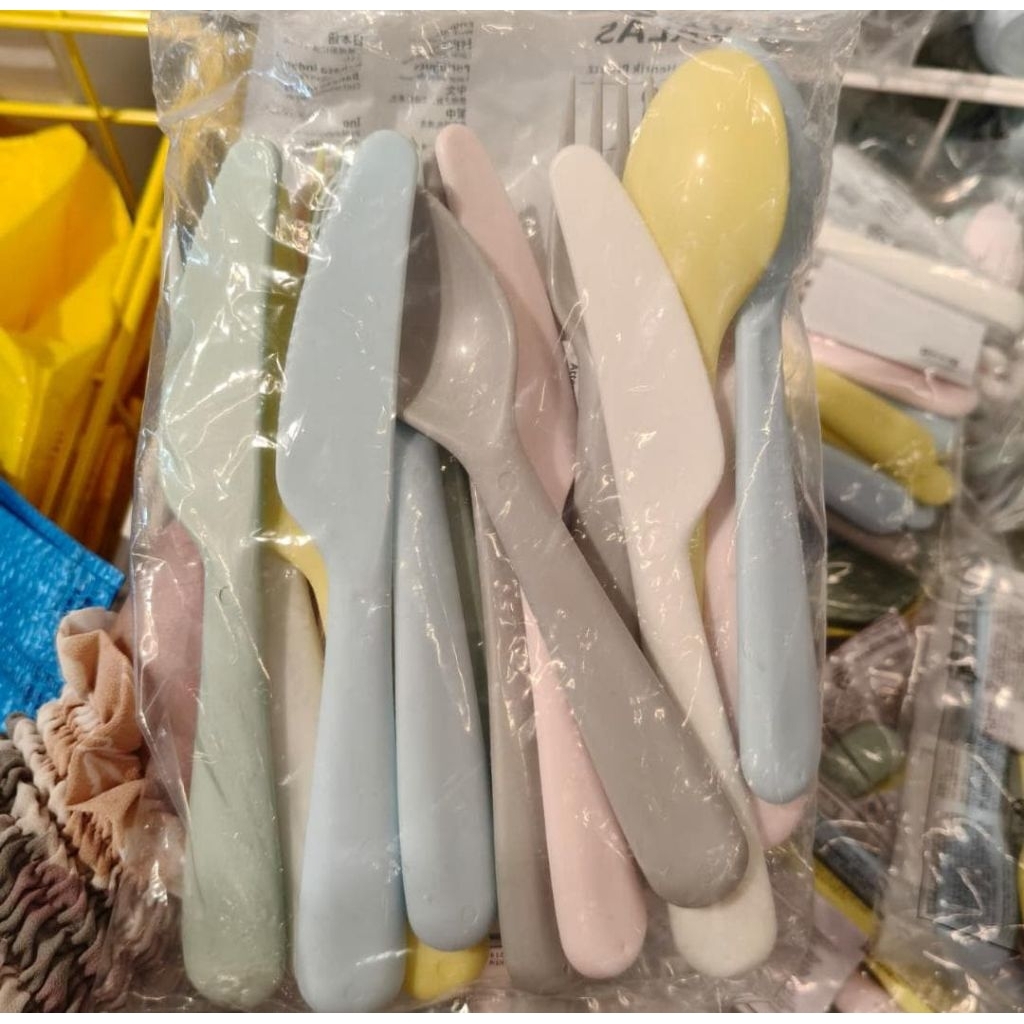 azzulcoklat - Set alat  Ikea isi 6 pasang (pisau, sendok, garpu)