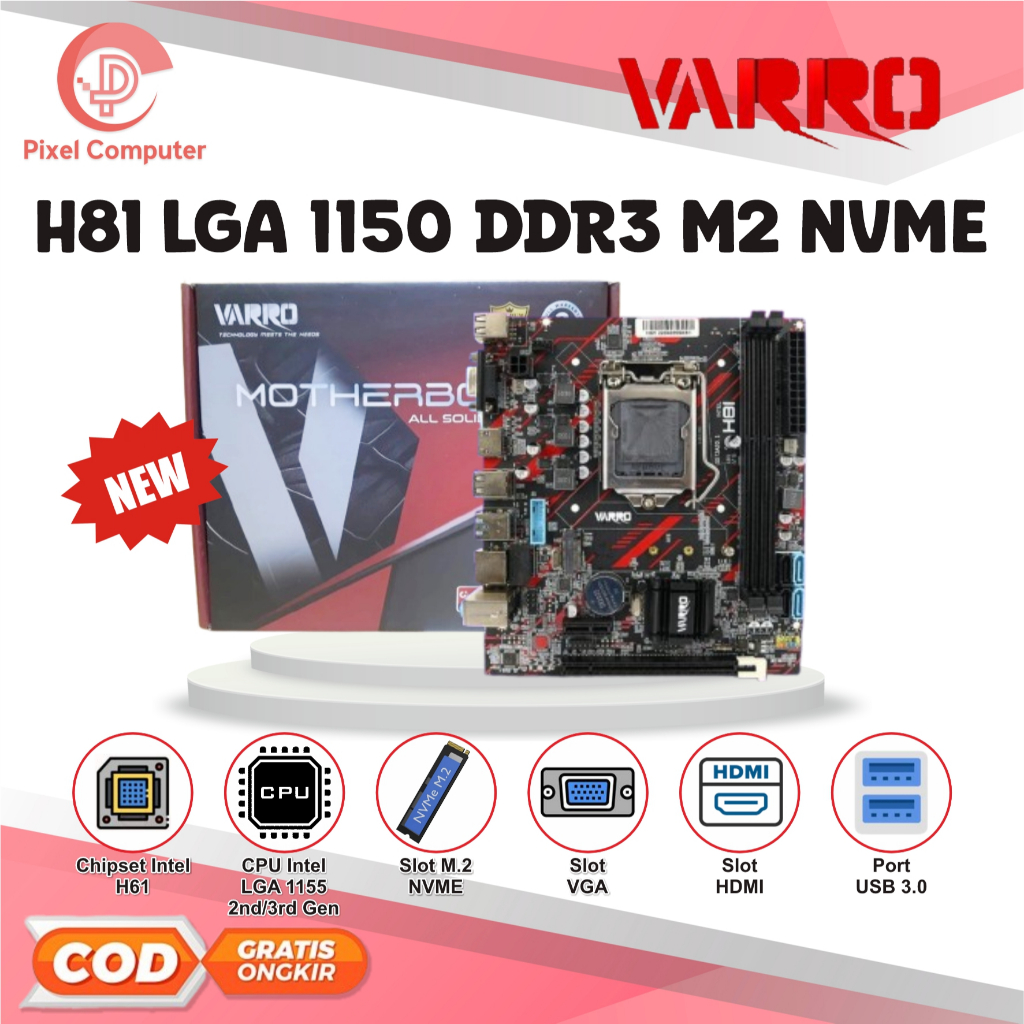 Mainboard Mobo Motherboard Intel H81 Varro LGA 1150 NVME USB3.0 New