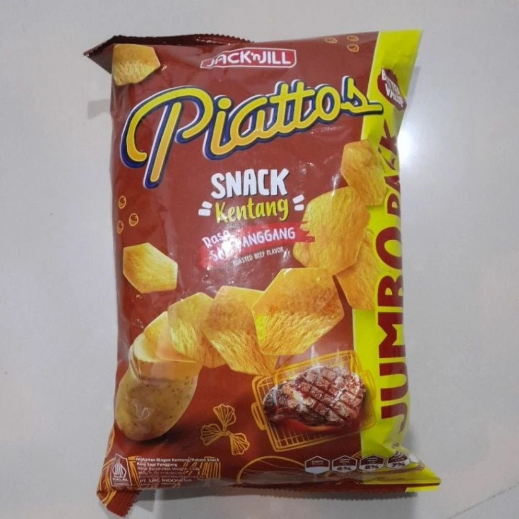 Piattos Snack Kentang Jumbo Pack 120gr Varian Sapi Panggang / Rumput Laut