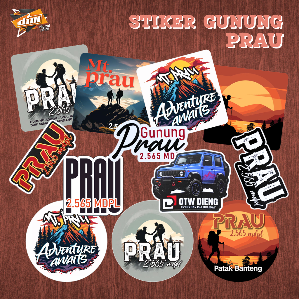 STIKER GUNUNG / STIKER GUNUNG PRAU / STIKER VINYL / STIKER PENDAKIAN & SOUVENIR GUNUNG / STIKER VINY