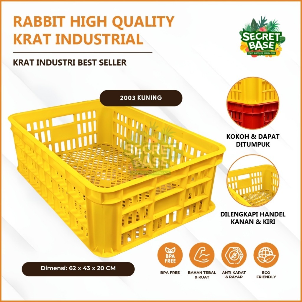 RABBIT HIGH QUALITY KRAT INDUSTRIAL 2003 - Keranjang Serbaguna / Krat Industri Tebal