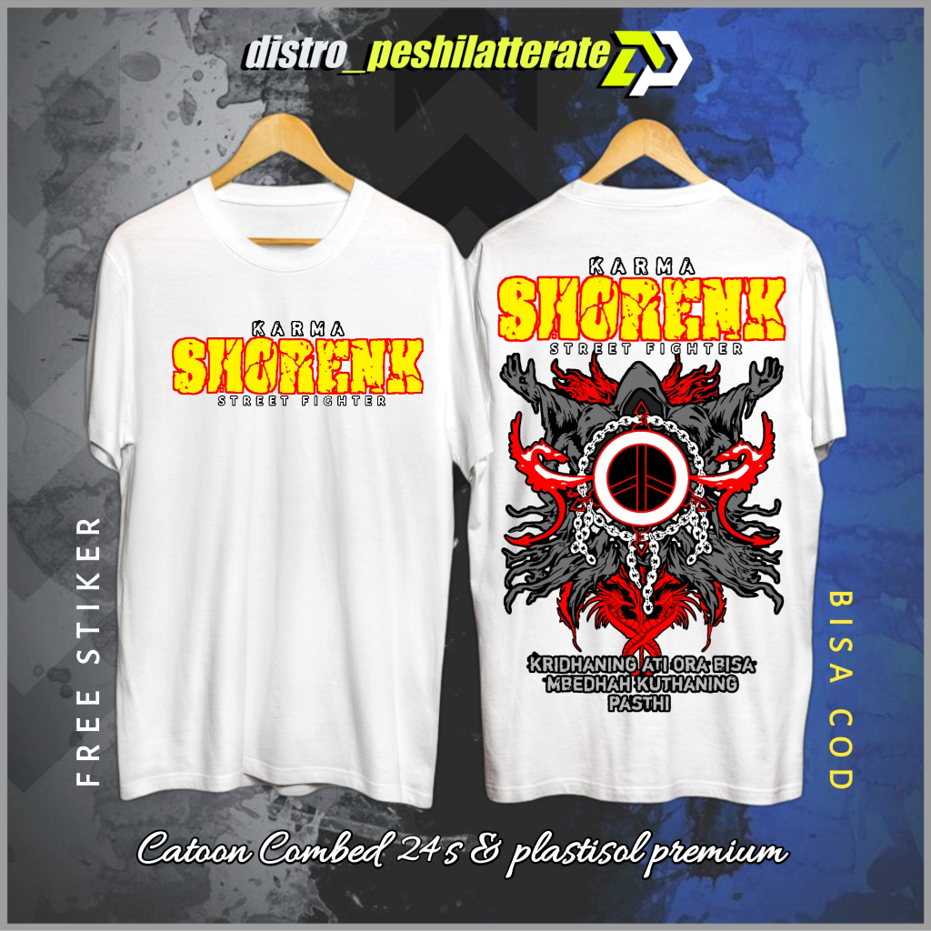 KAOS PSHT KARMA SHORENK STREET FIGHTER TERLARIS KATUN COMBED 24S