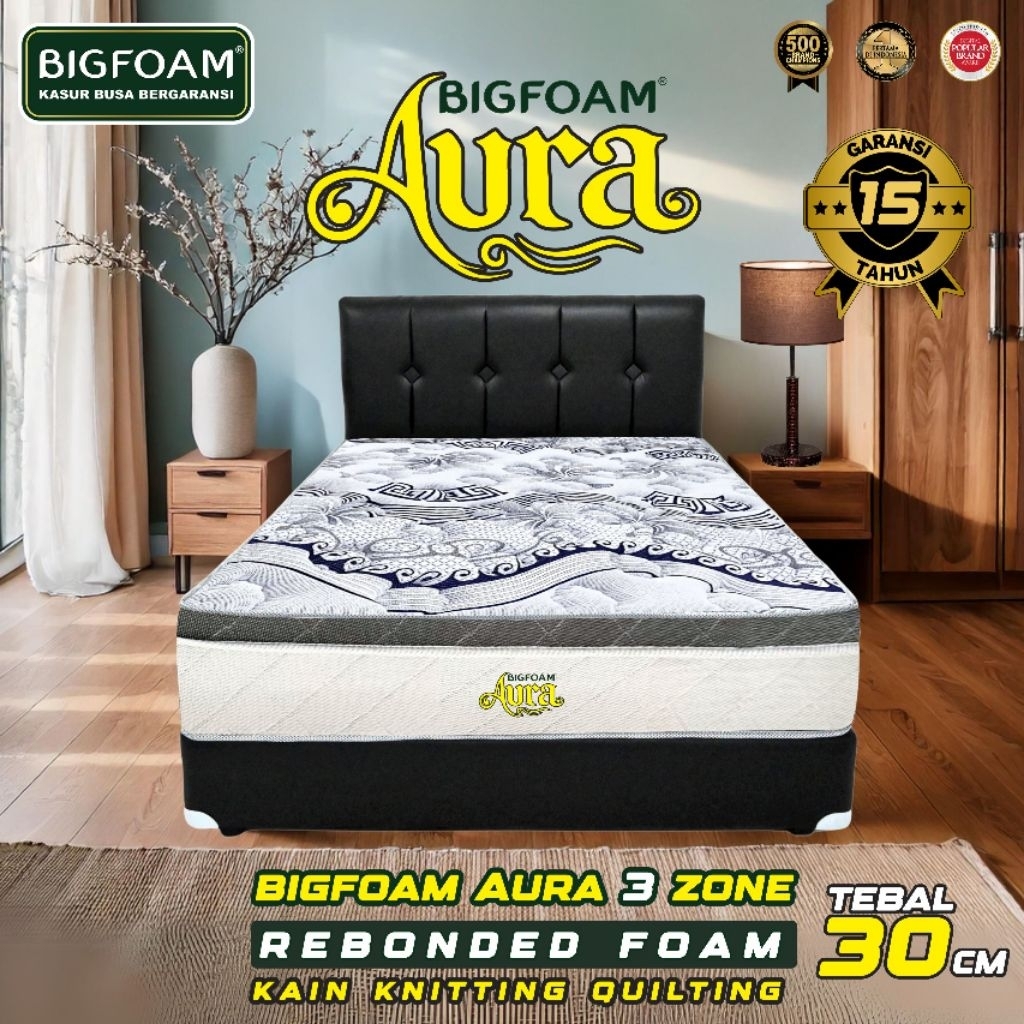 Kasur Busa / Matras BIG FOAM AURA Garansi 15 th 120x200 tebal 30cm