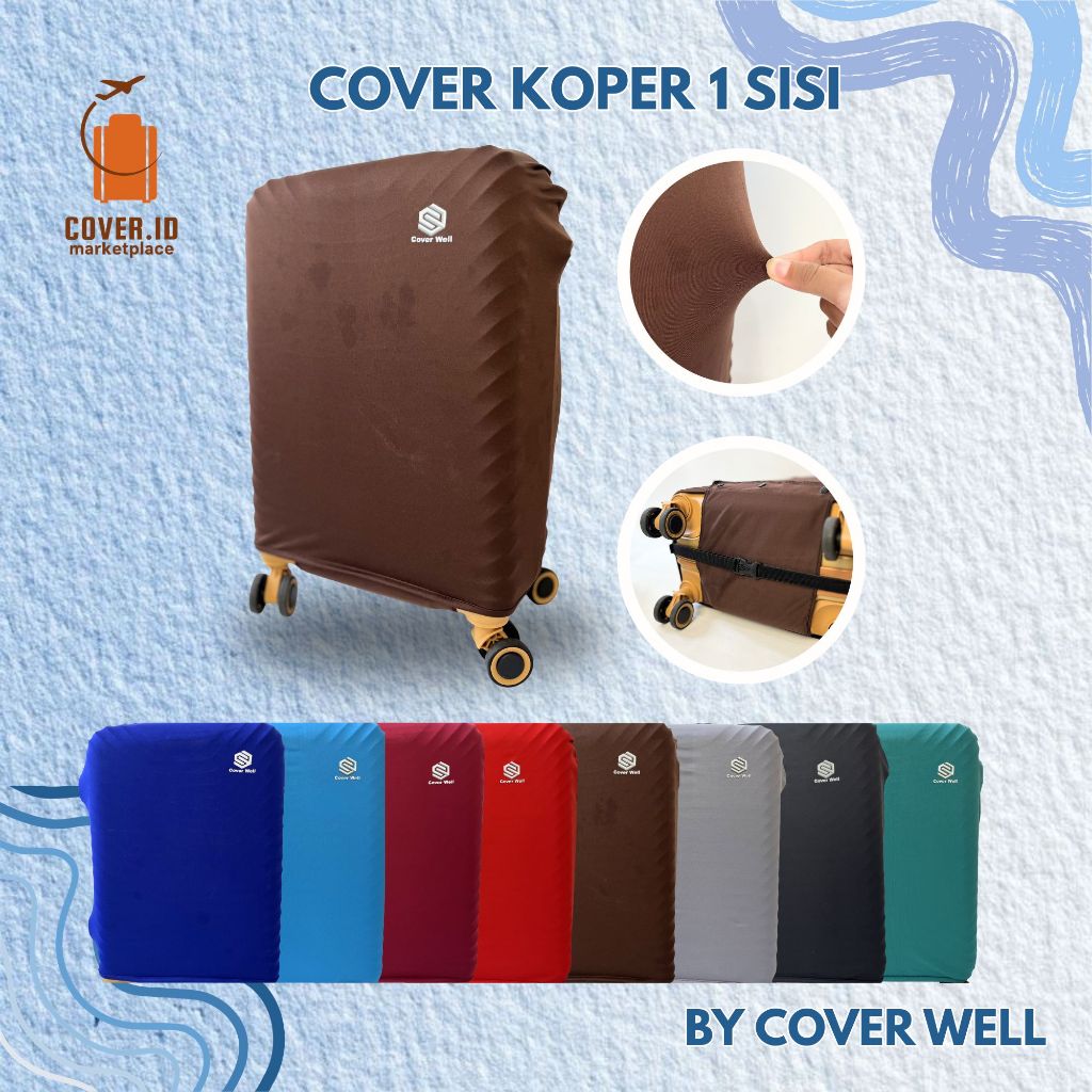 COVER KOPER / Sarung Koper / Luggage Cover polos 1 sisi warna coklat