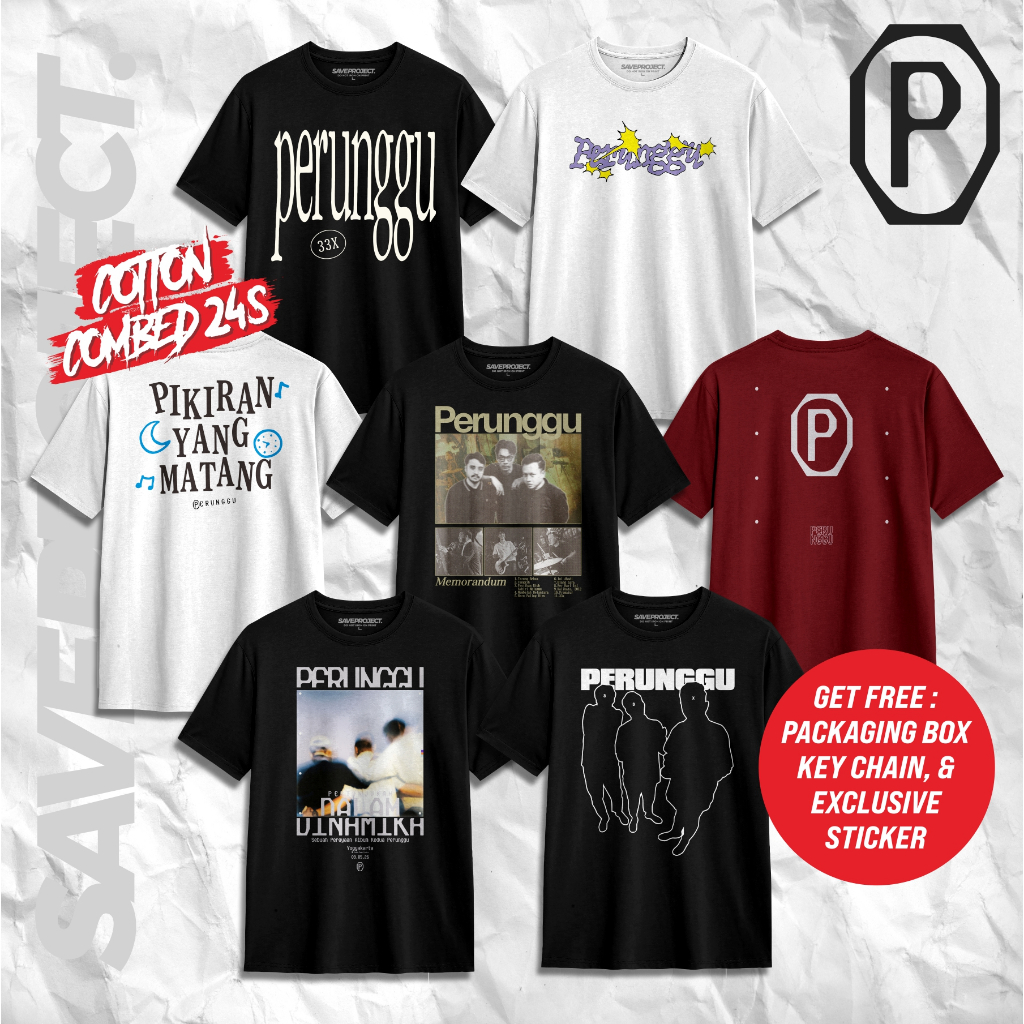 SAVE. Project | T-Shirt Band PERUNGGU "Series 2" | Kaos Perunggu Band | Band Perunggu Merch | Kaos