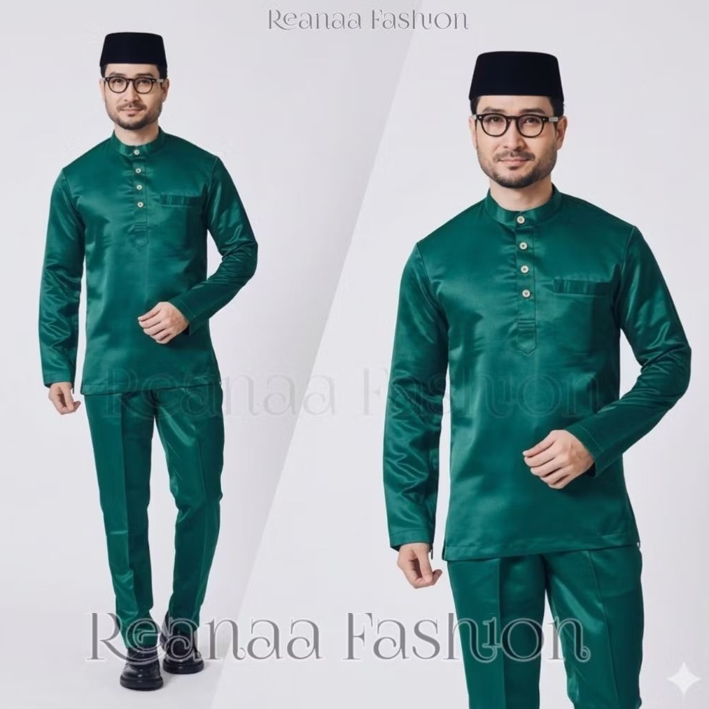 Set baju celana kurung melayu satin Valvet Premium nyaman & elegan