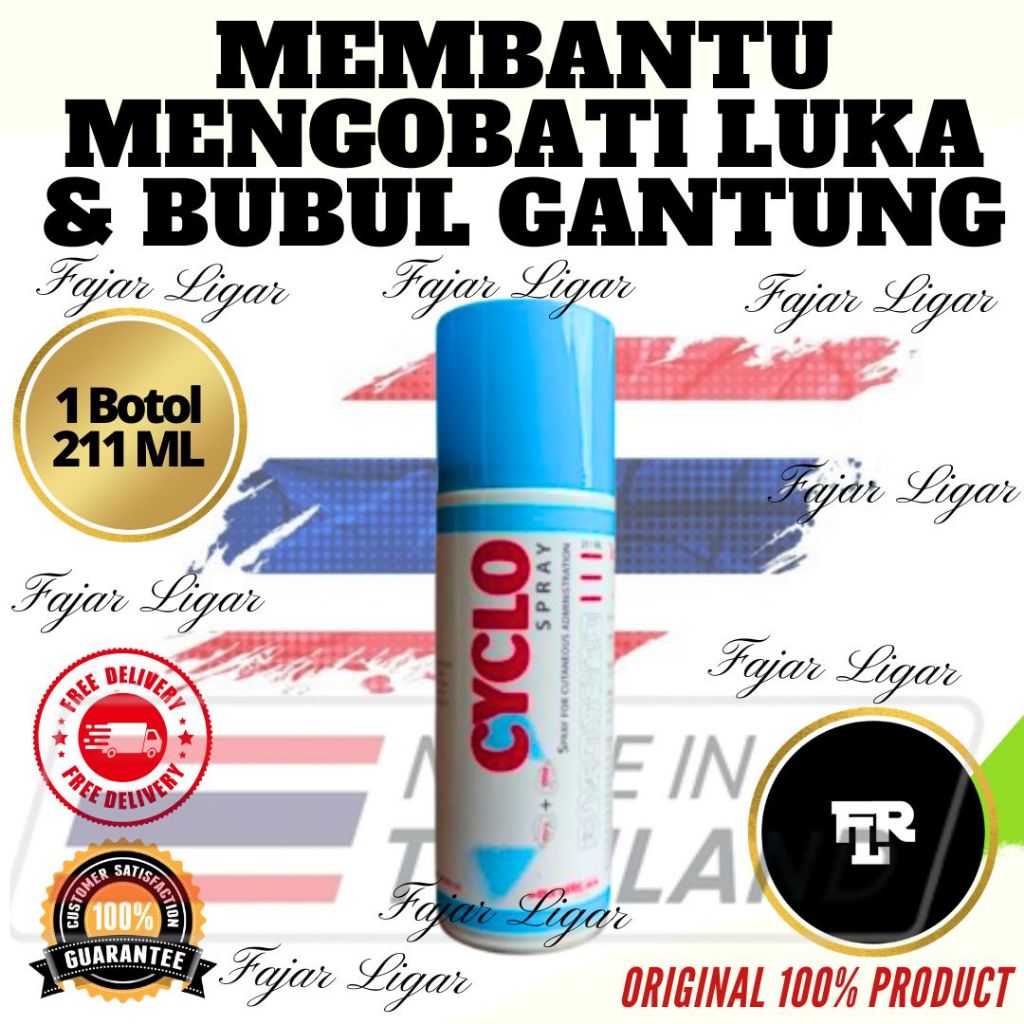 OBAT AYAM CYCLO SPRAY THAILAND OBAT PENGERING LUKA BUBUL GANTUNG PENGERAS KAKI