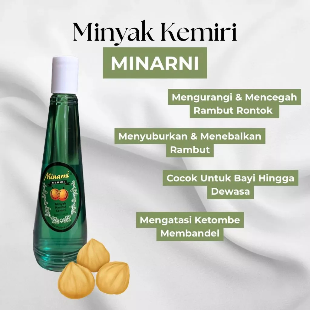 Minyak Rambut Kemiri Minarni 100 ml - Menebalkan & Menyuburkan Rambut