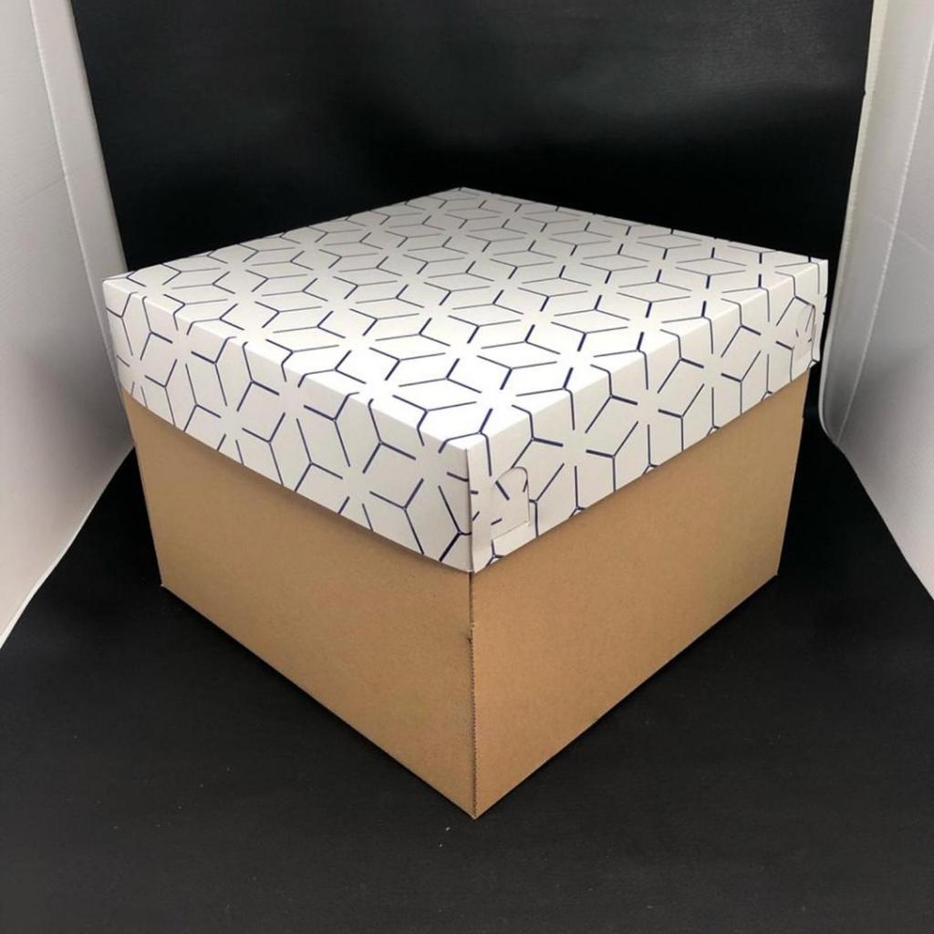 Box Kue Kotak Packaging Snack Motif Mozaik