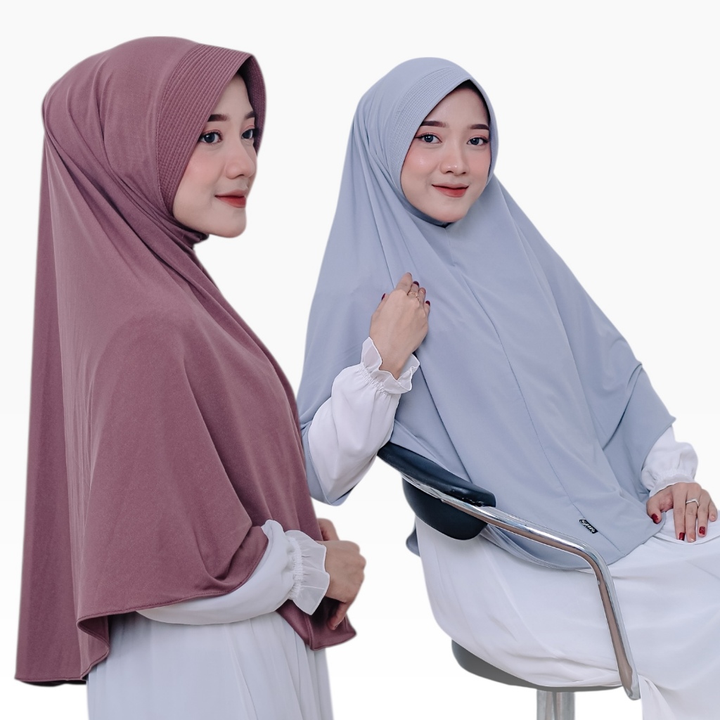 JILBAB Polos CHR Size (L) CHR Hijab | Kerudung Polos BERGO INSTAN DAILY CHR Jersey Super Original
