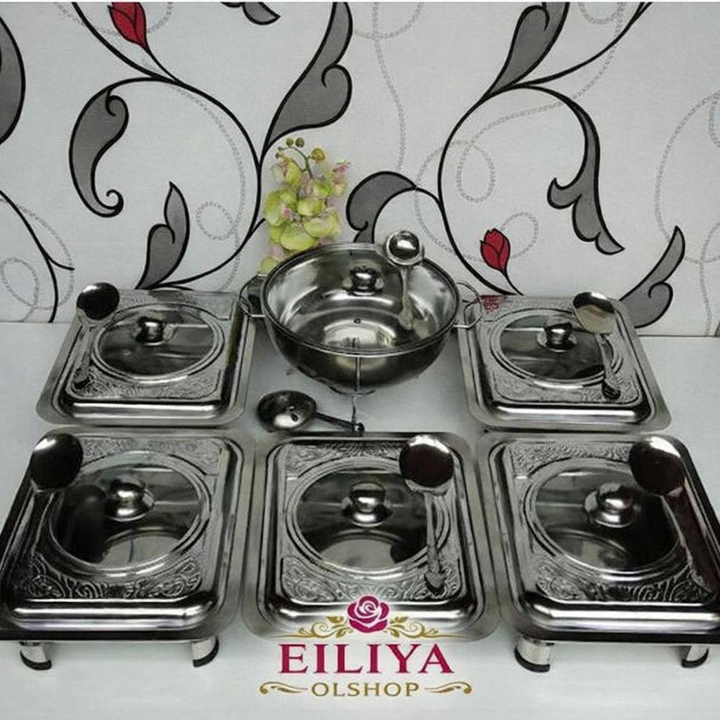 PRASMANAN STAINLESS SET KOMBINASI BATIK 5+1