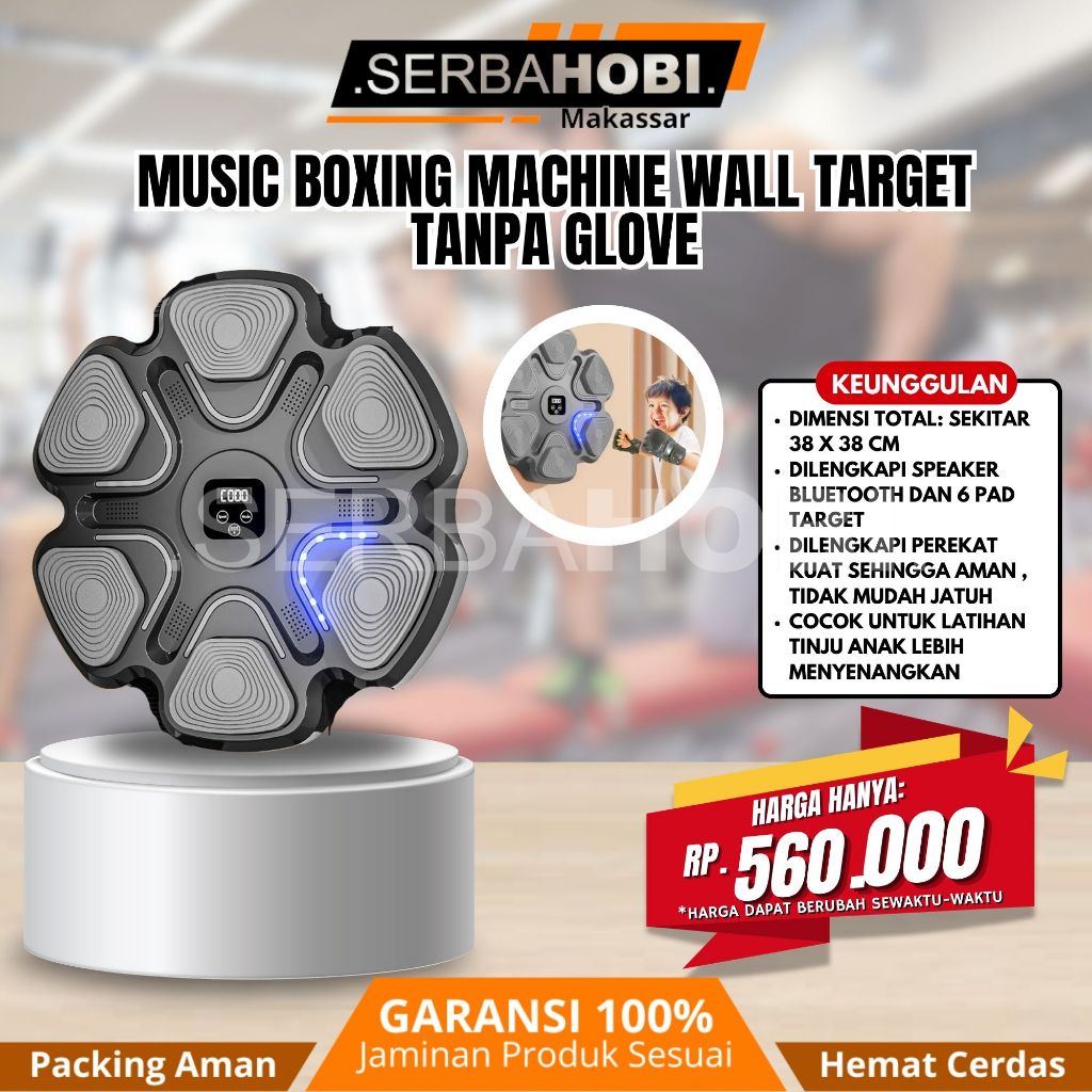 Mesin Tinju / Music Boxing Machine Wall Target Bluetooth 9 Speed / Mesin tinju dengan Musik