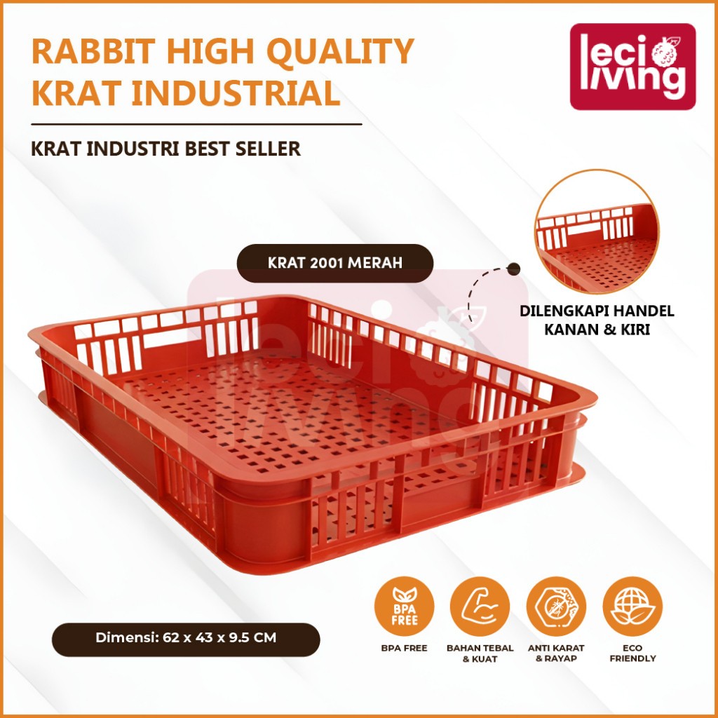 RABBIT HIGH QUALITY KRAT INDUSTRIAL 2001 - Keranjang Serbaguna / Krat Industri Tebal