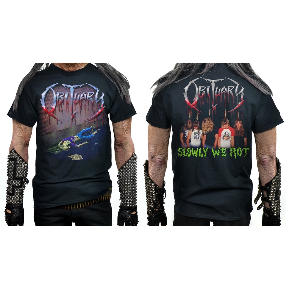 OBITUARY SLOWLY WE ROT TAG GILDAN ULTRA SIZE L T SHIRT