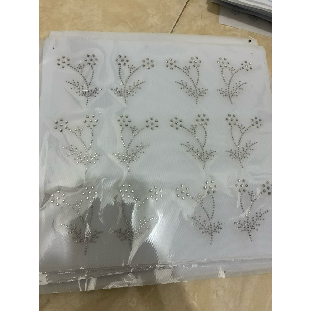 PAYET TEMPEL MEWAH MOTIF BUNGA MANIK MANIK HOTFIX