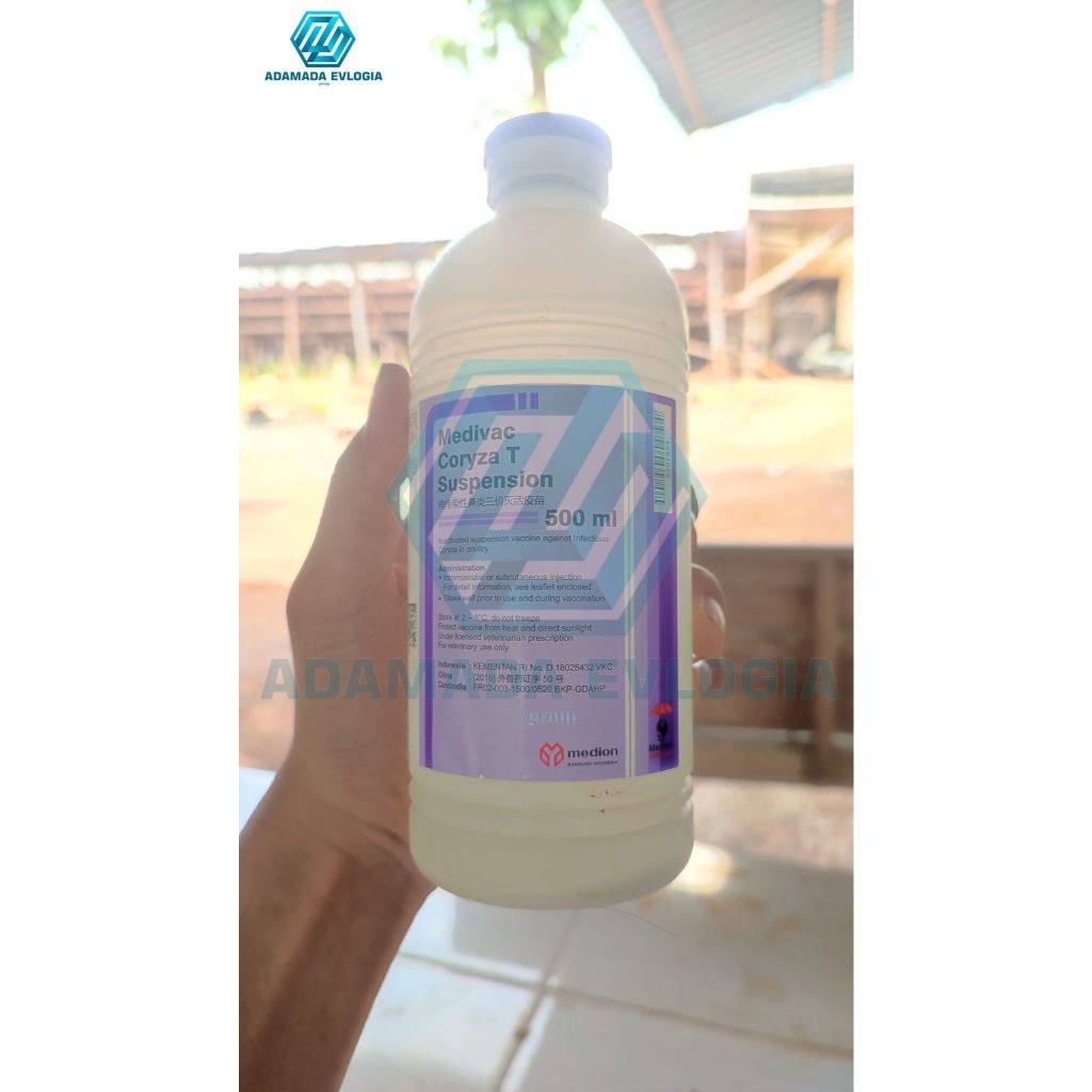 Medivac Coryza T Suspension 500ml Vaksin Ayam Anti Snot (Coryza) | Cegah Ngorok & Pembengkakan Wajah