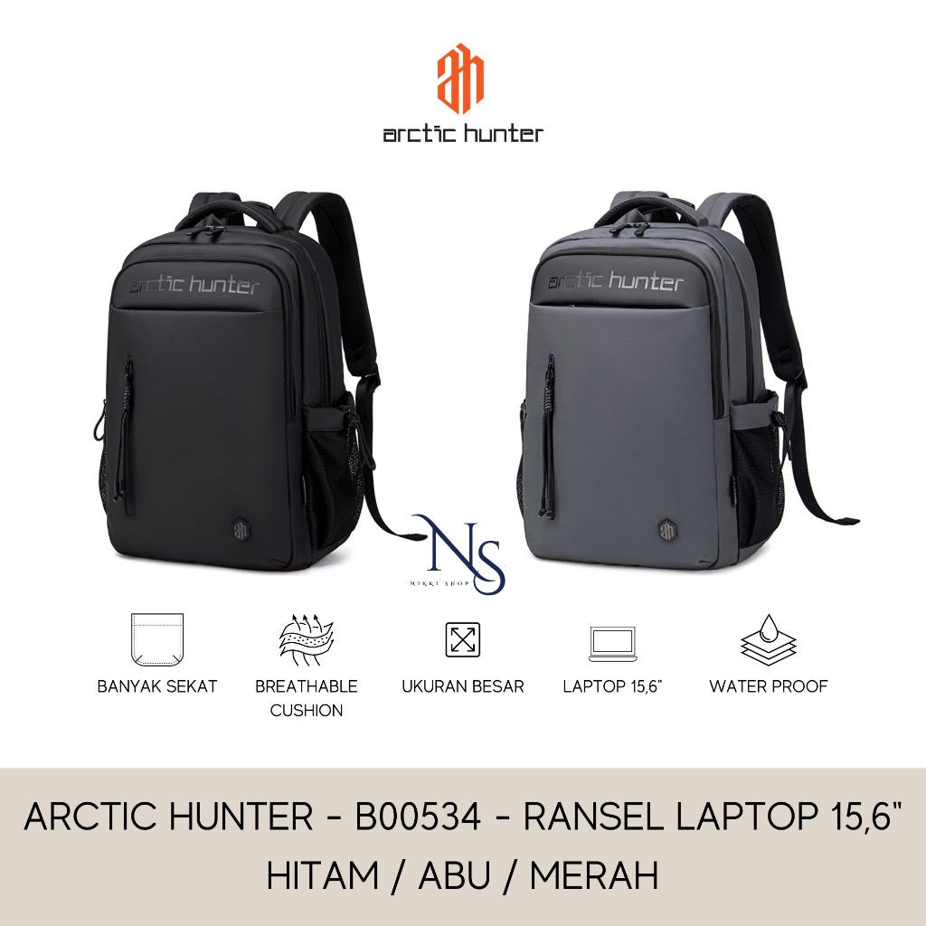 Tas Ransel Laptop 15,6 Inch Anti Air Backpack Pria Kerja Kuliah Kantor Sekolah Travel Multifungsi Pr