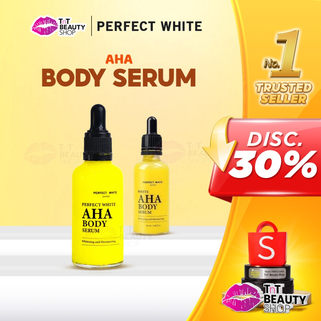 PERFECT WHITE AHA Body Serum Whitening & Moisturizing 50 Ml/20ML/100ML/ Serum Pemutih Badan Serum Pe