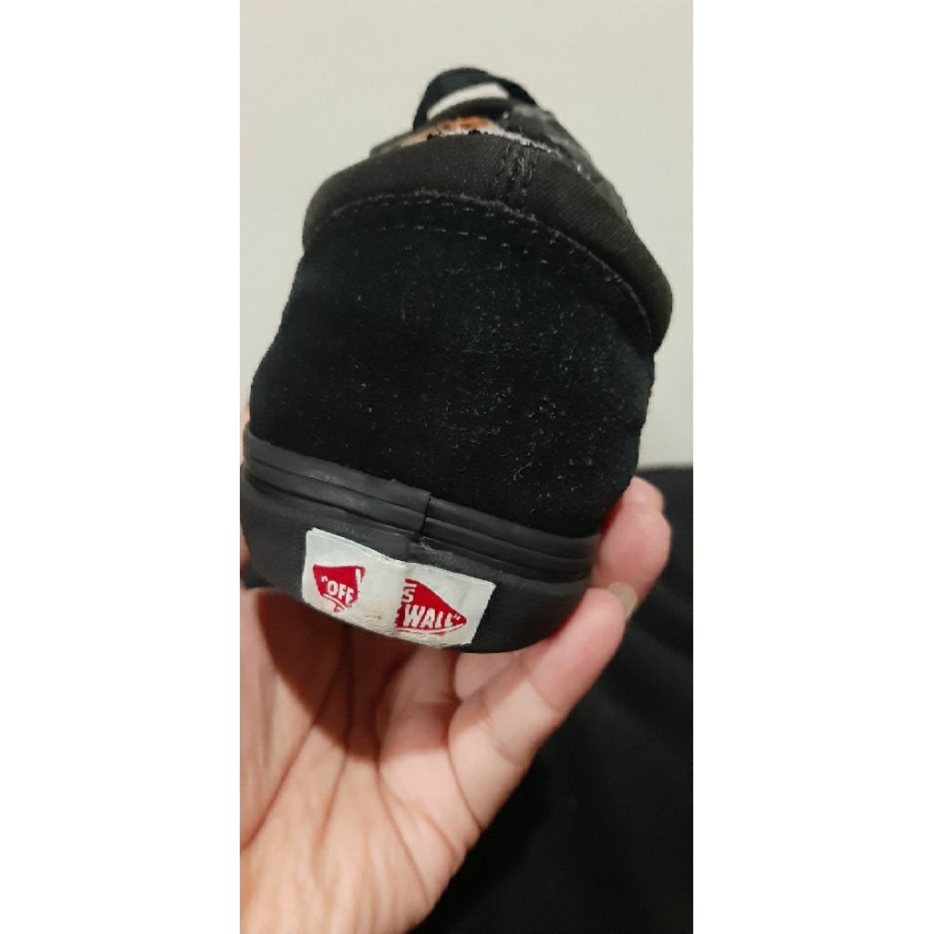 Jual sepatu vans old skool warna full black kode waffle DT size 37,5 insole 23 cm preloved/seken/sec