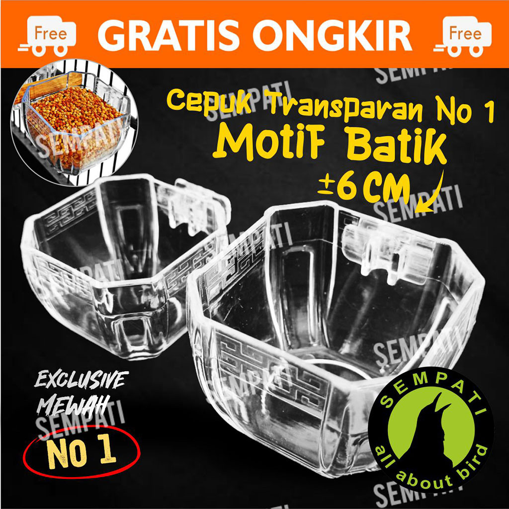 SEMPATI Cepuk Burung Segi 8 Delapan No 1 Emboss Sempati Cepuk Wadah Tempat Pakan Makan Minum Burung 