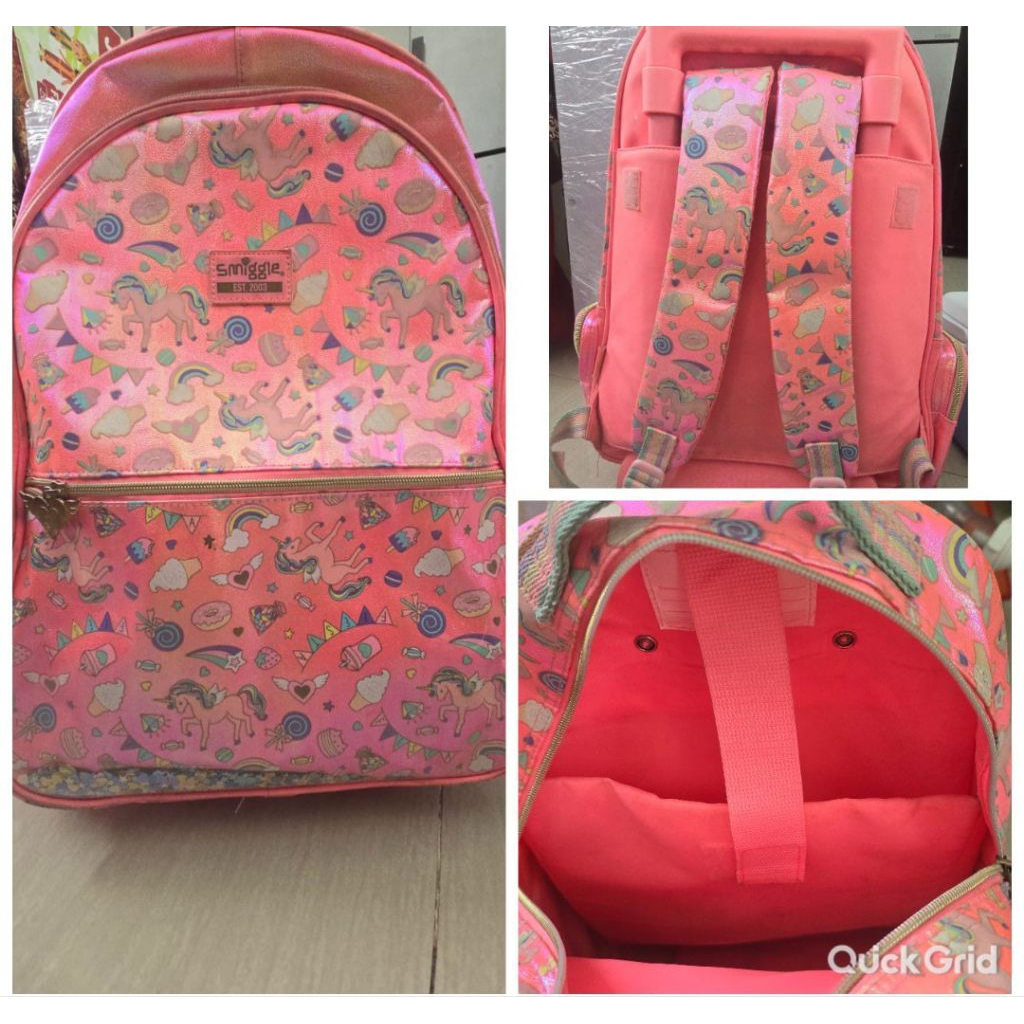PL Smiggle Tas Anak Dorong - Koper Anak Sekolah - Tas Troli - Tas Sekolah