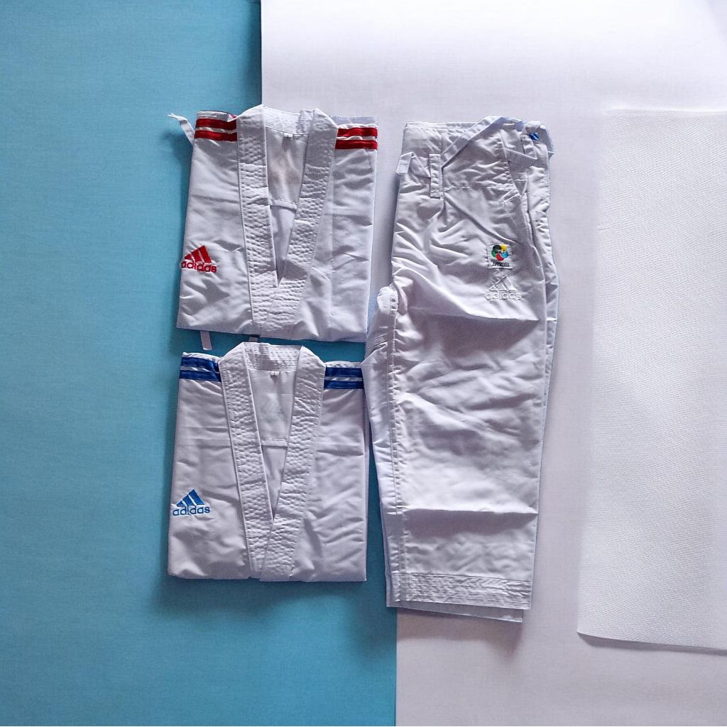 Baju Karate- GI Kata Adidas Strep Merah dan Biru